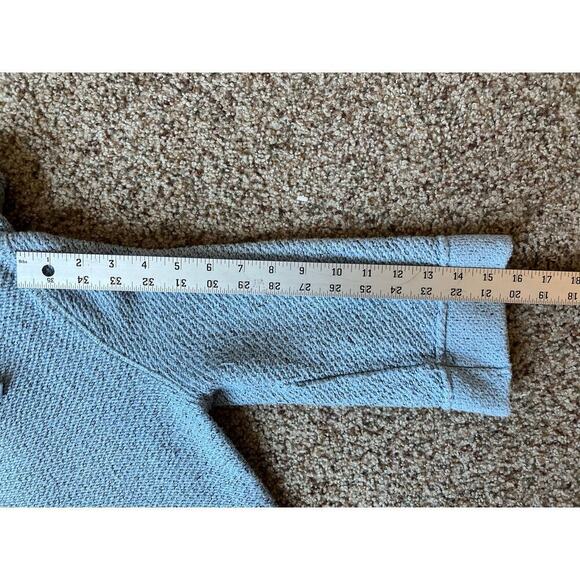 Soft Surroundings Cozumel Hooded Pullover Sweater, Petite Medium, Pockets, Blue - Picture 9 of 10